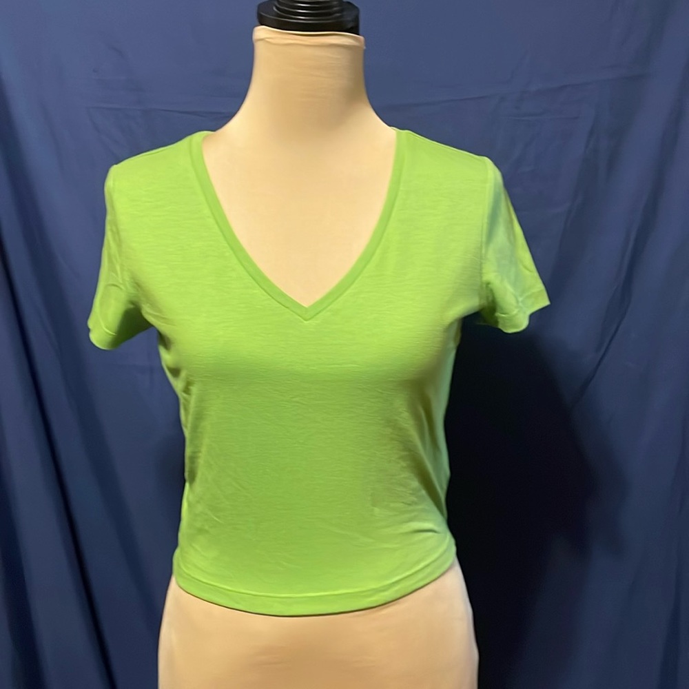 NWOT Wild Fable green crop top size Large